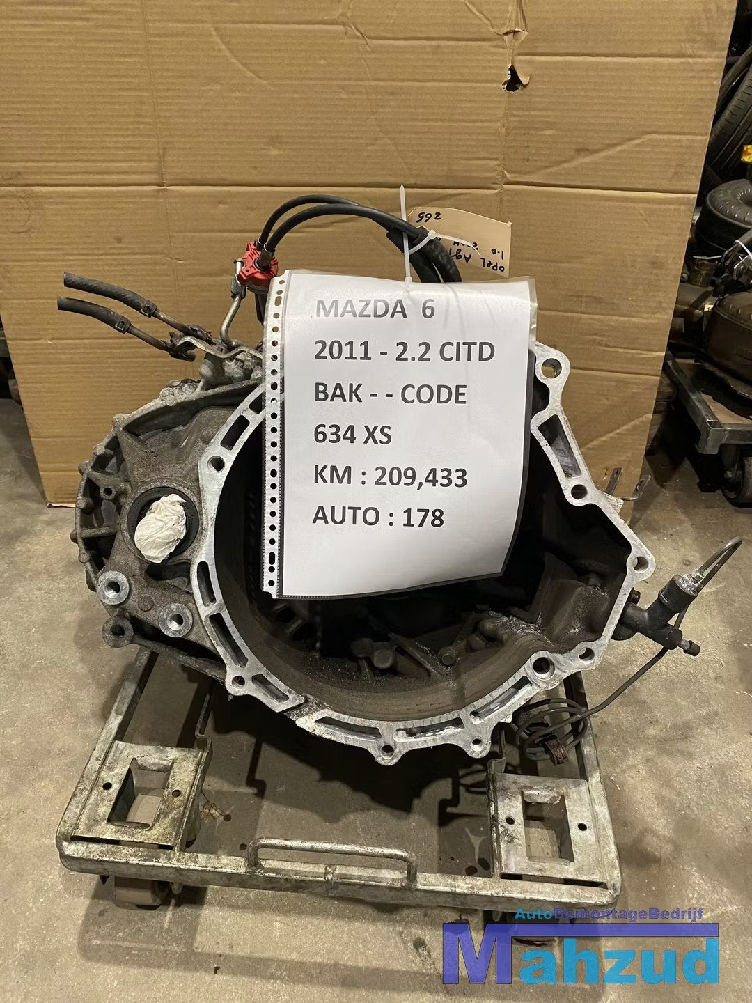 MAZDA 6 2.2 CITD Versnellingsbak FB2 gearbox, Gebruikt, Shinchi, Fuchu-Cho 3-1
730-8670  Hiroshima, Mazda Motor Corporation, Info@mazda.co.jp