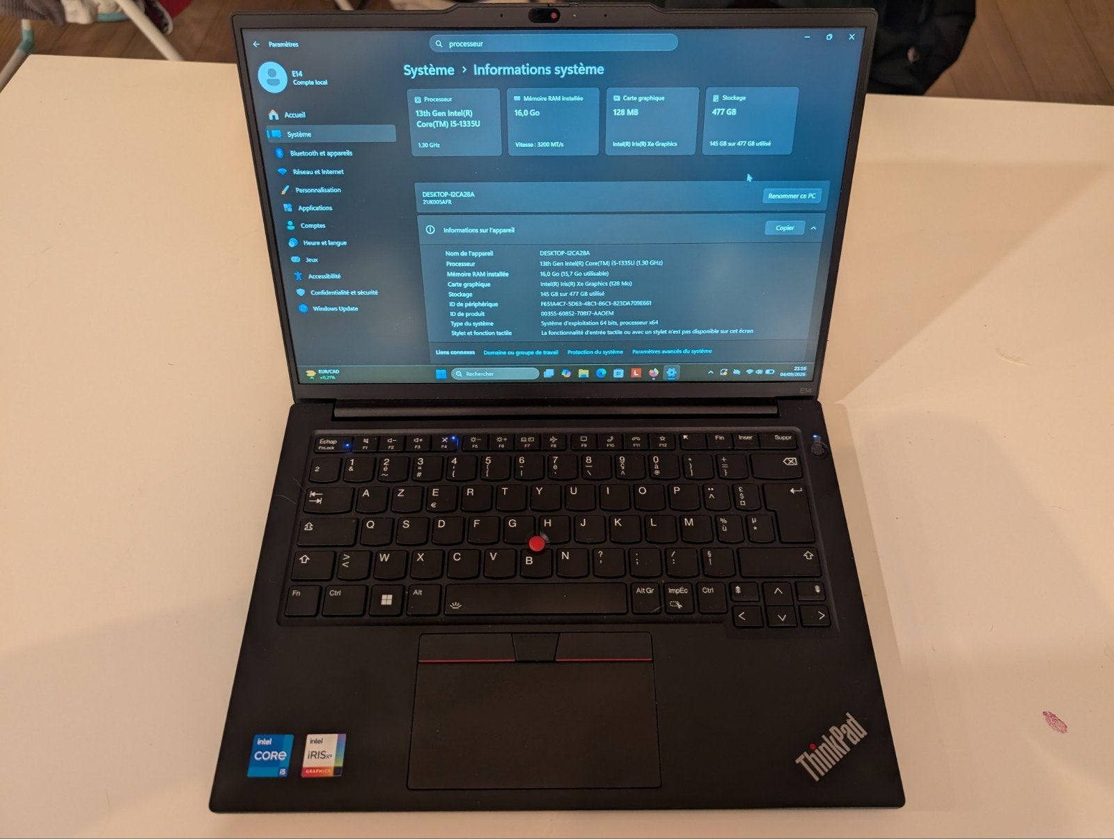 Lenovo E14 Gen 5, Neuf, Enlèvement ou Envoi, 14 pouces, Lenovo ThinkPad