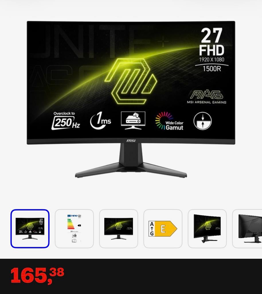 Msi 27 inch nieuw, Ophalen of Verzenden, Zo goed als nieuw