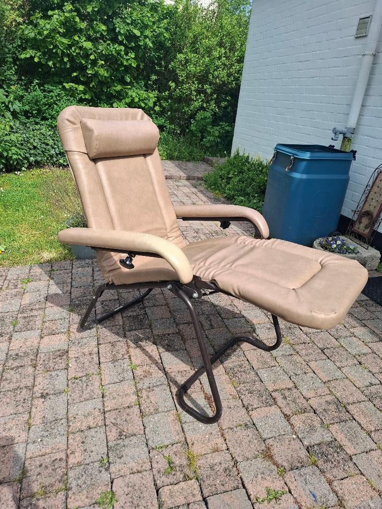 Fauteuil relax manuel pliable, Enlèvement, Utilisé, Cuir