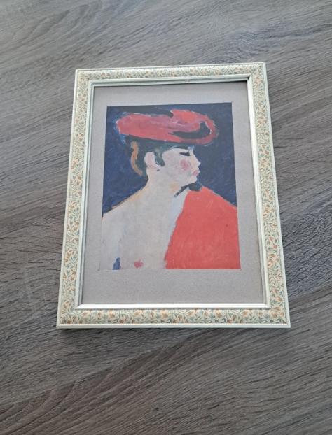 Kader met afdruk De rode sjaal, Huis en Inrichting, Minder dan 50 cm, Ophalen of Verzenden, Minder dan 50 cm, Print