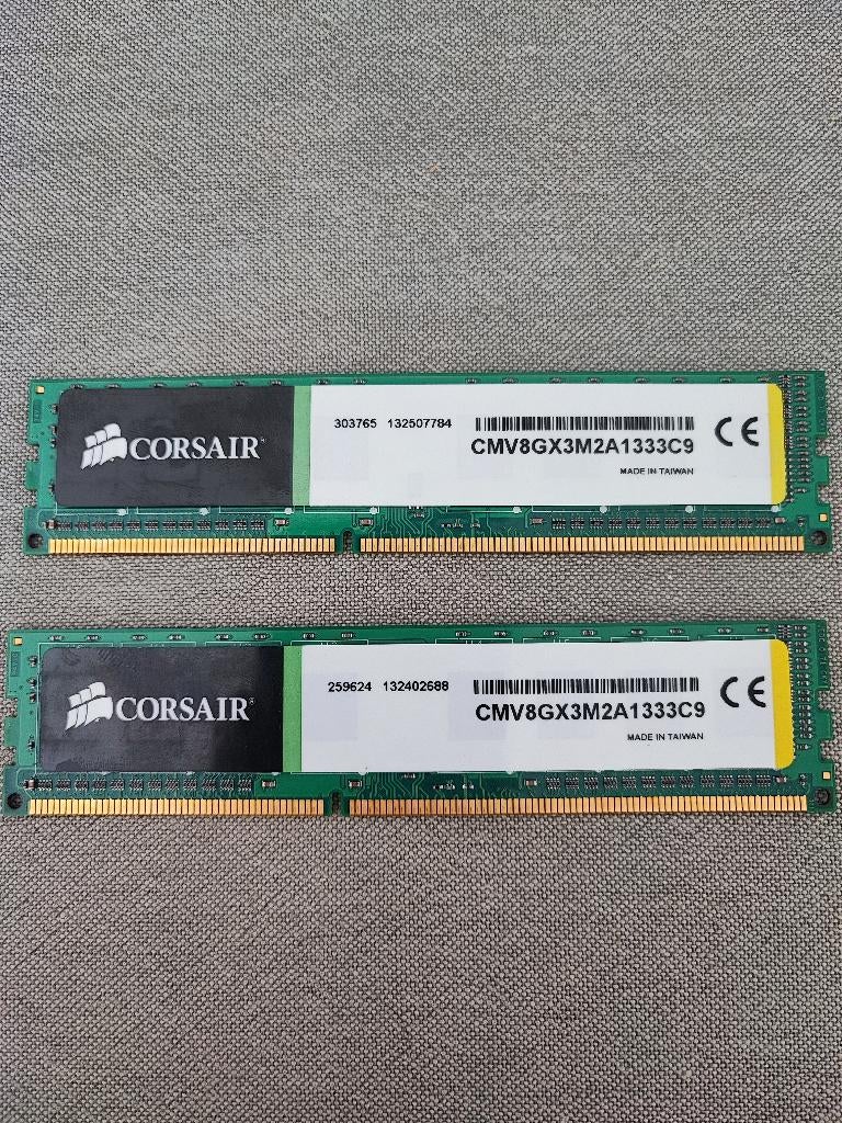 Corsair ValueSelect 8GB (2x4GB) DDR3-1333MHz Desktop RAM, Computers en Software, RAM geheugen, Ophalen of Verzenden, DDR3, Desktop