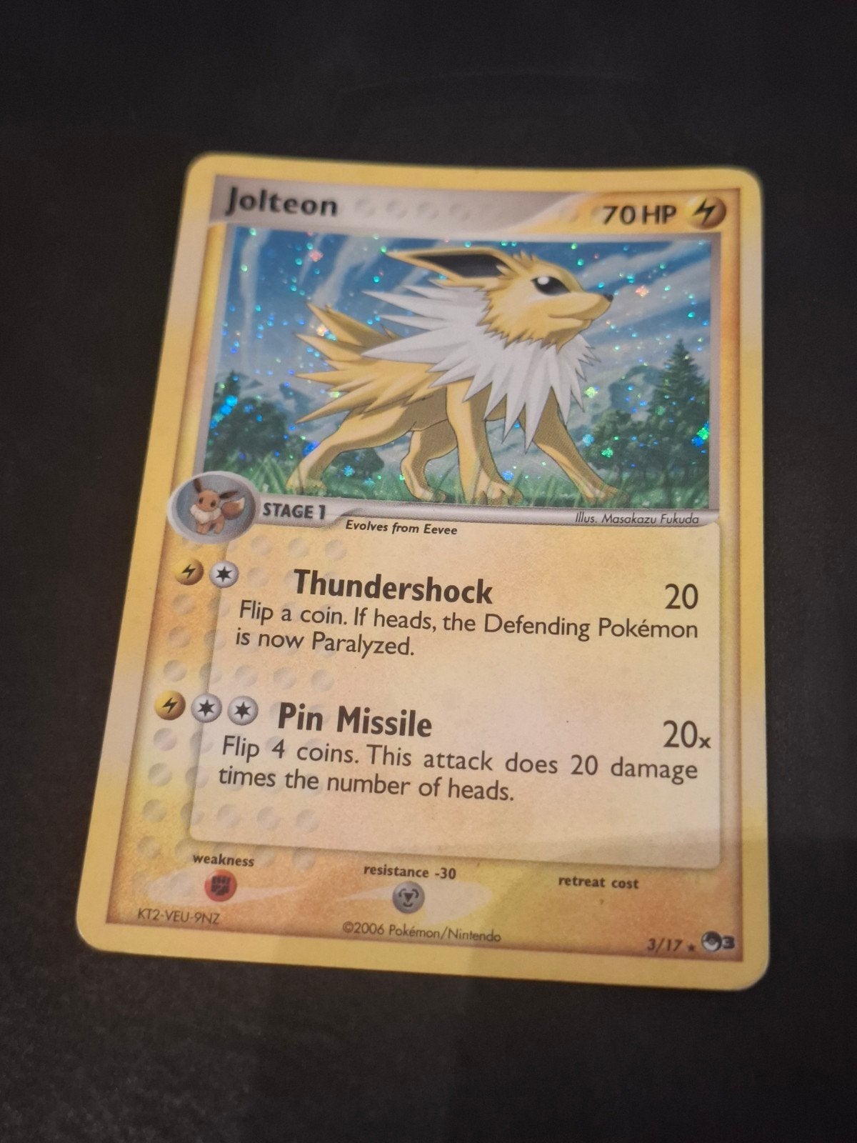 Pokémon Jolteon HOLO 3/17 - POP Série 3 (2006) - Lightly Pl, Enlèvement ou Envoi