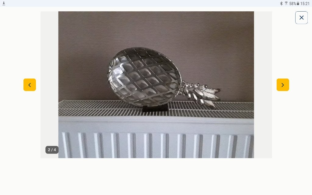 Verzilverde ananaskom, Ophalen, Zilver