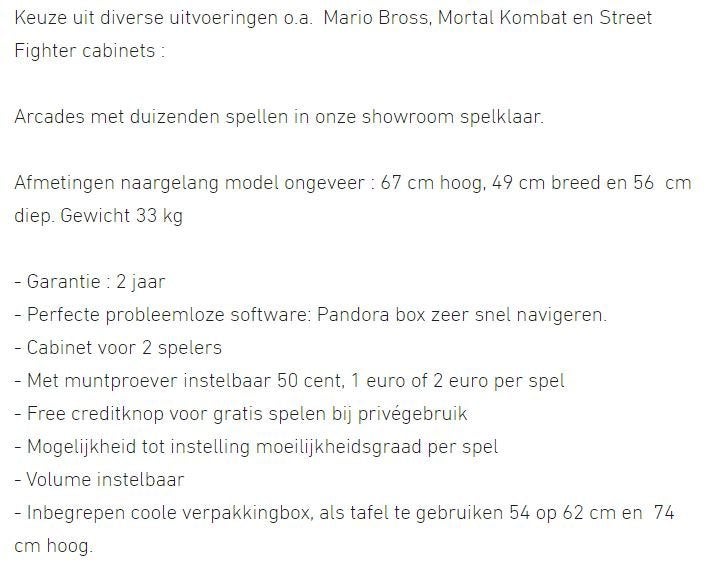 ARCADE VIDEOKAST NIEUW, Ophalen, Nieuw
