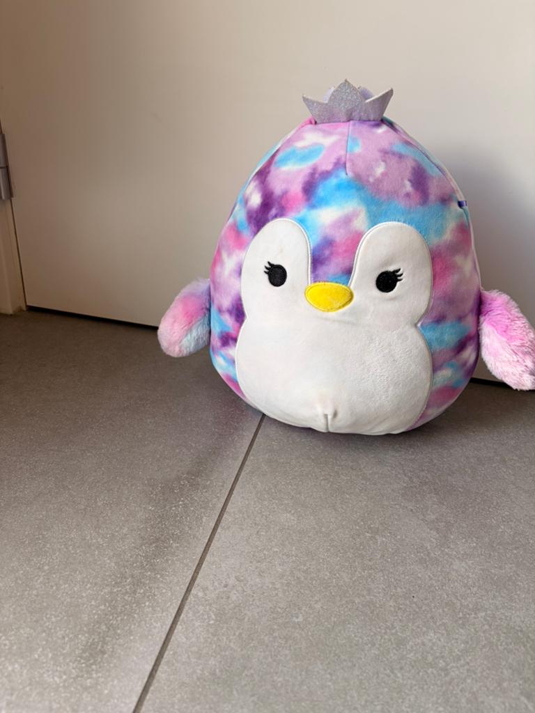 Pinguin prinses squishmallow 30 cm, Kinderen en Baby's, Speelgoed | Knuffels en Pluche, Ophalen, Pinguïn, Blauw, Zo goed als nieuw