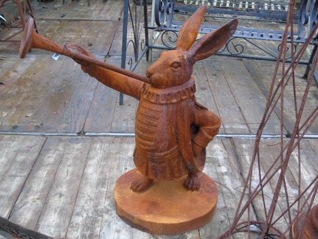 konijn, ALICE in Wonderland gietijzer, Ophalen, Nieuw, Metaal, Dierenbeeld