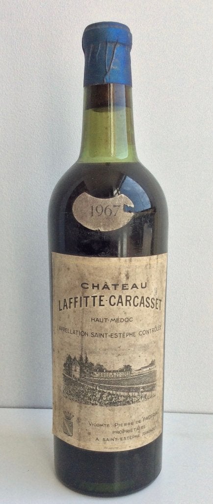 2 flessen Bordeaux Château Lafitte Carcasset 1967, Verzamelen, Frankrijk, Nieuw, Ophalen of Verzenden, Rode wijn