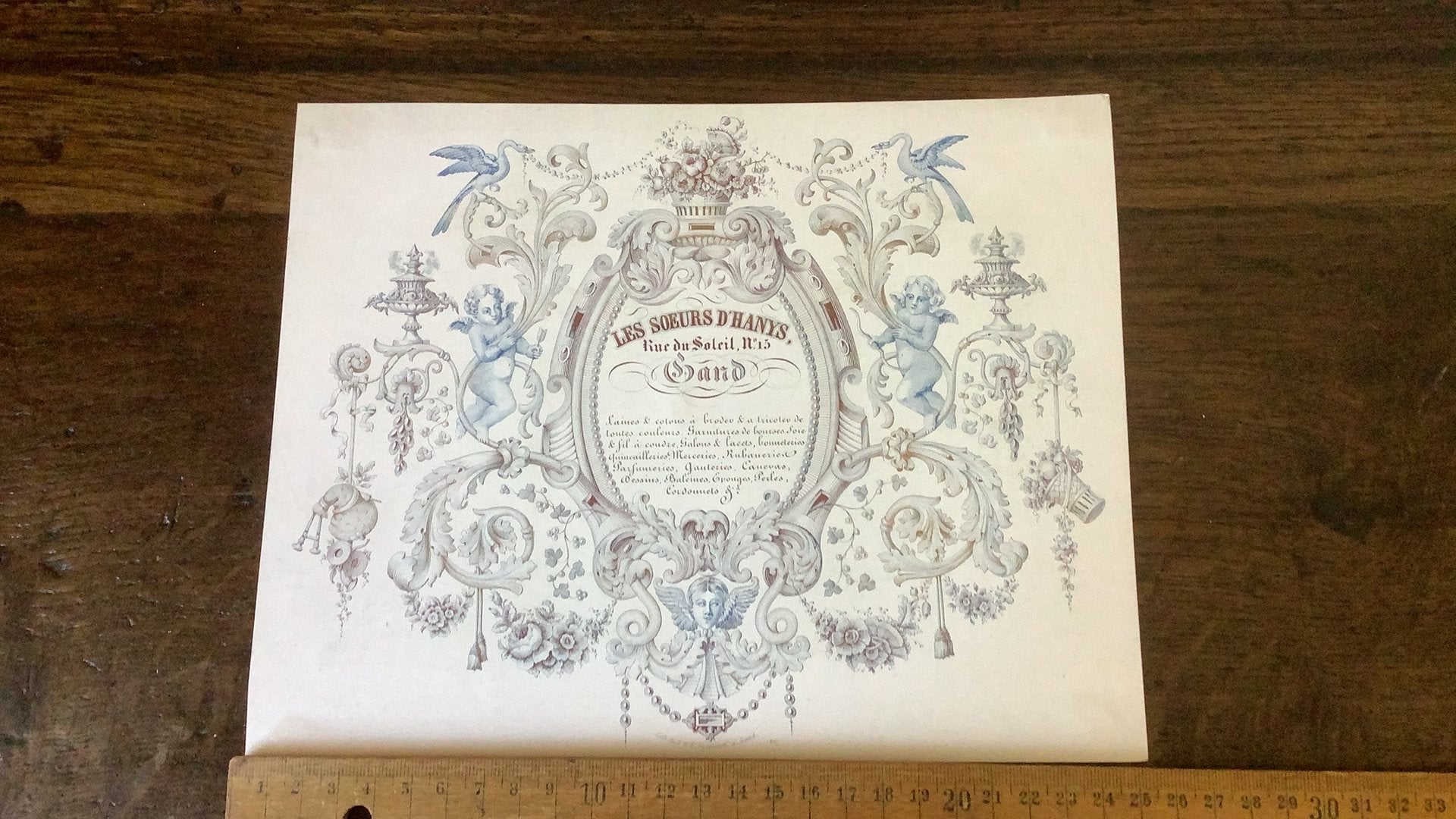 Grote porcelainkaart  Les Soeurs D,Hanys gand gent, Ophalen of Verzenden, Zo goed als nieuw