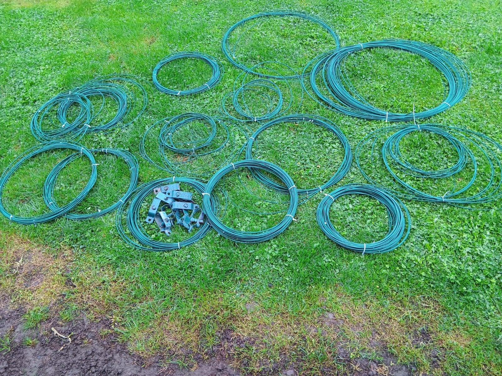 geplastificeerde groene spandraad ., Tuin en Terras, Ophalen