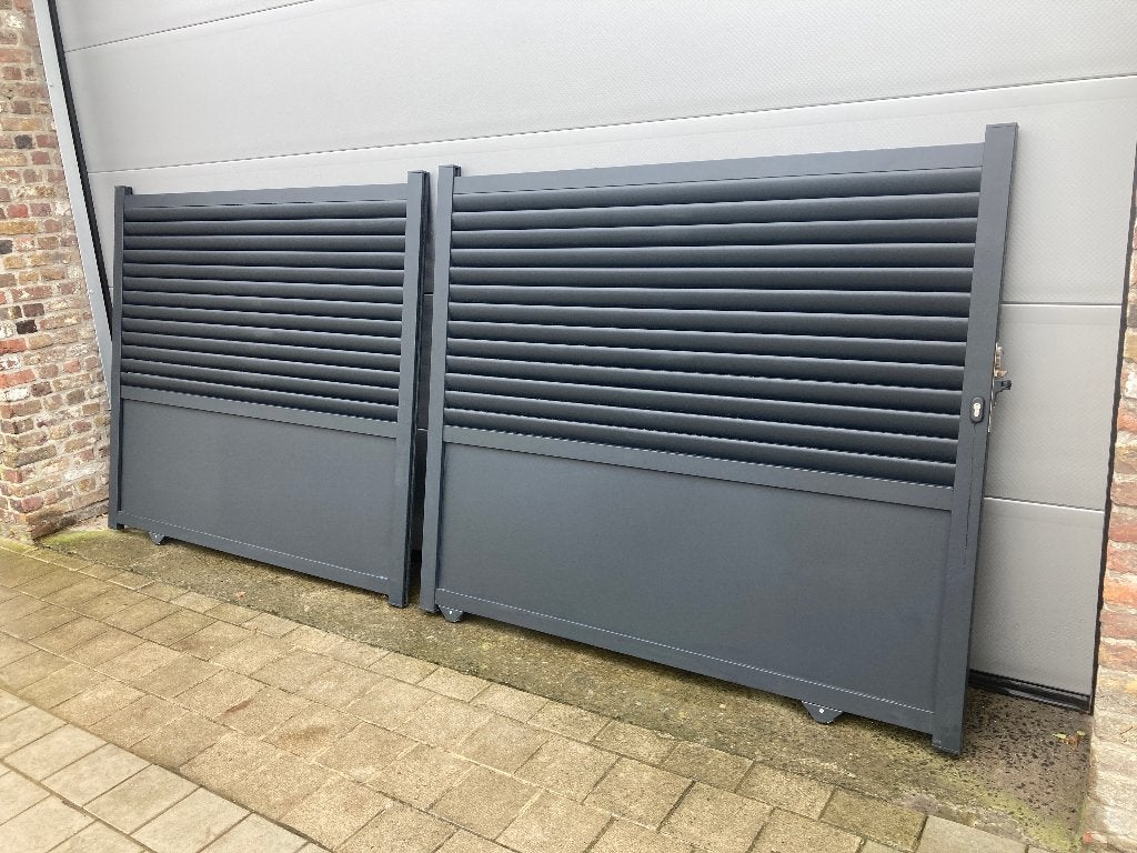 SHOWROOMMODEL schuifpoort aluminium VERO, Tuin en Terras, Ophalen, Gebruikt, Aluminium, Schuifpoort