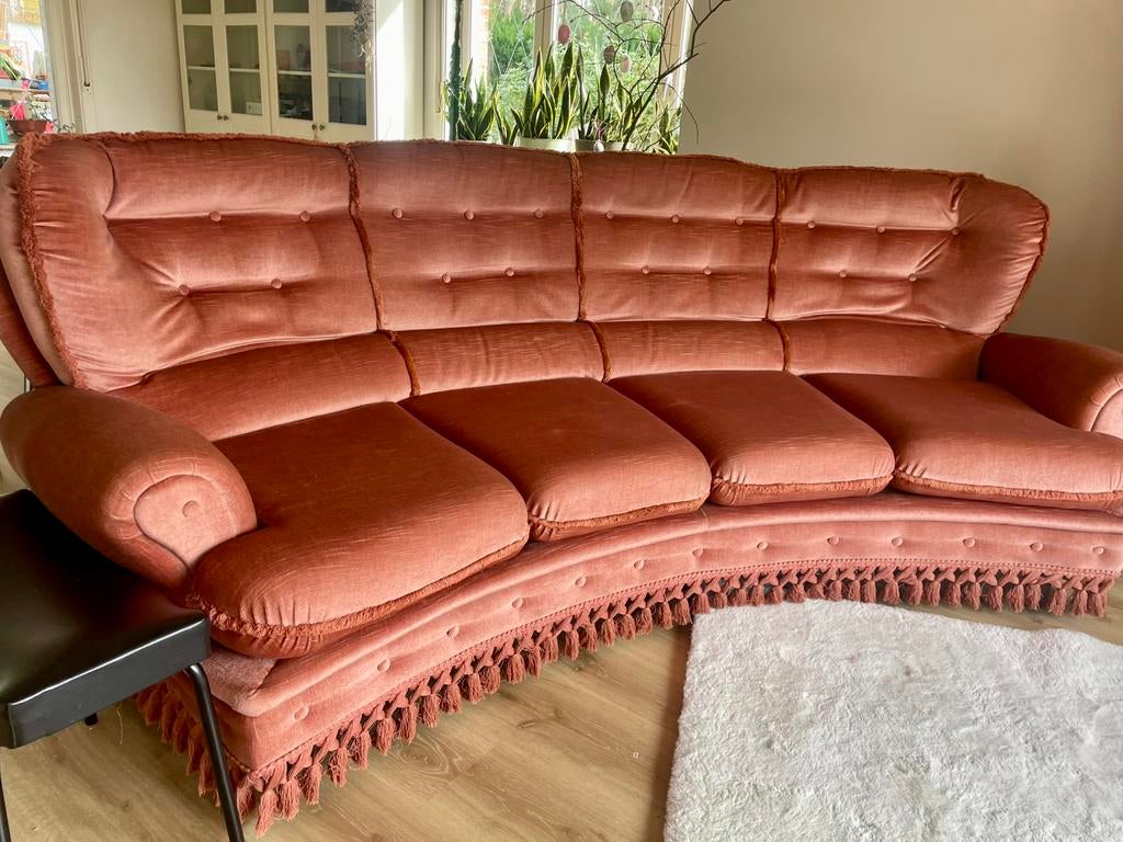 Prachtige Vintage Design Bank (60s)  • Terracotta, Ophalen, Nieuw, Stof, Vintage