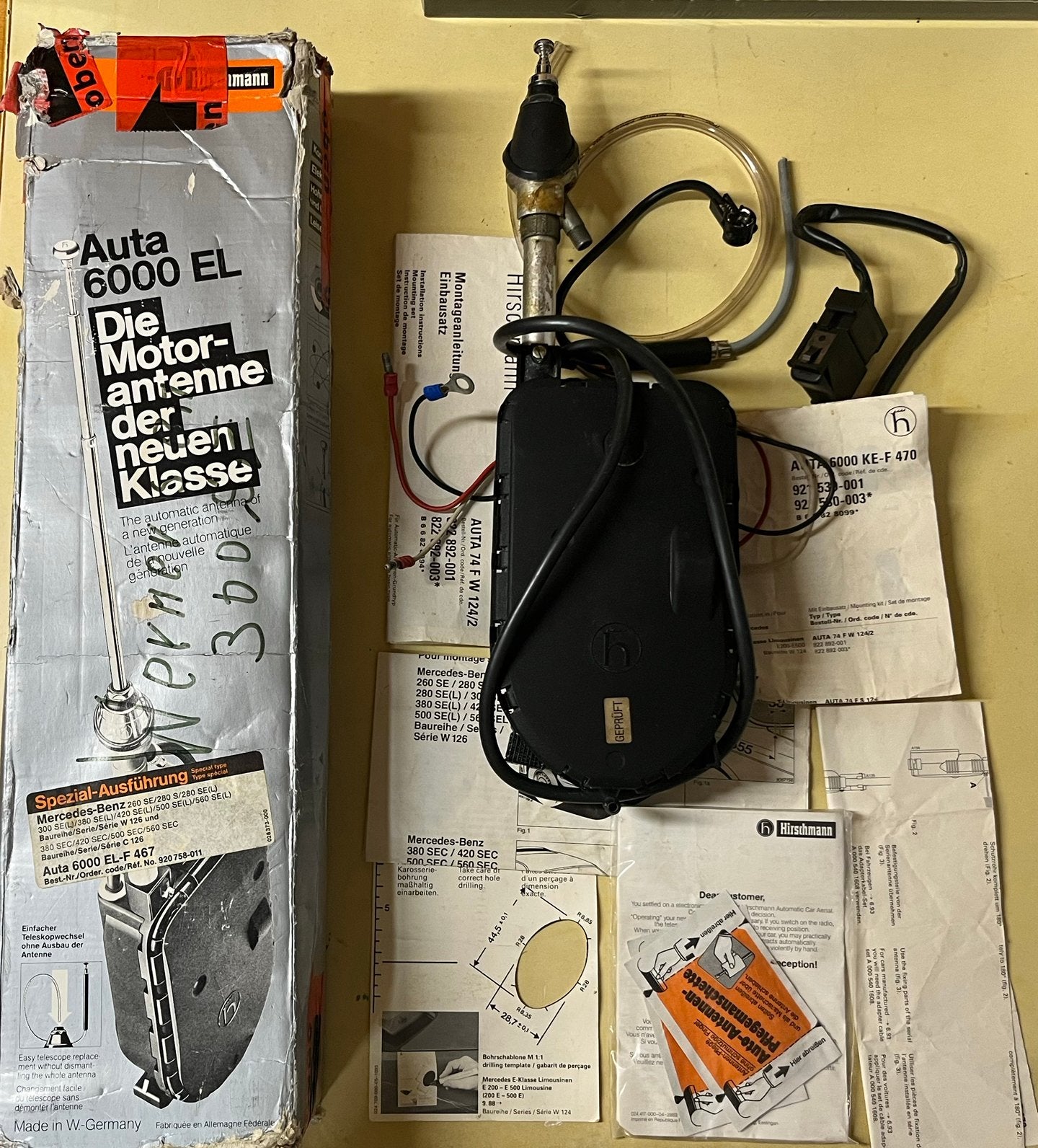 Hirschmann Auta 6000 EL oldtimer antenna, Ophalen of Verzenden, Zo goed als nieuw