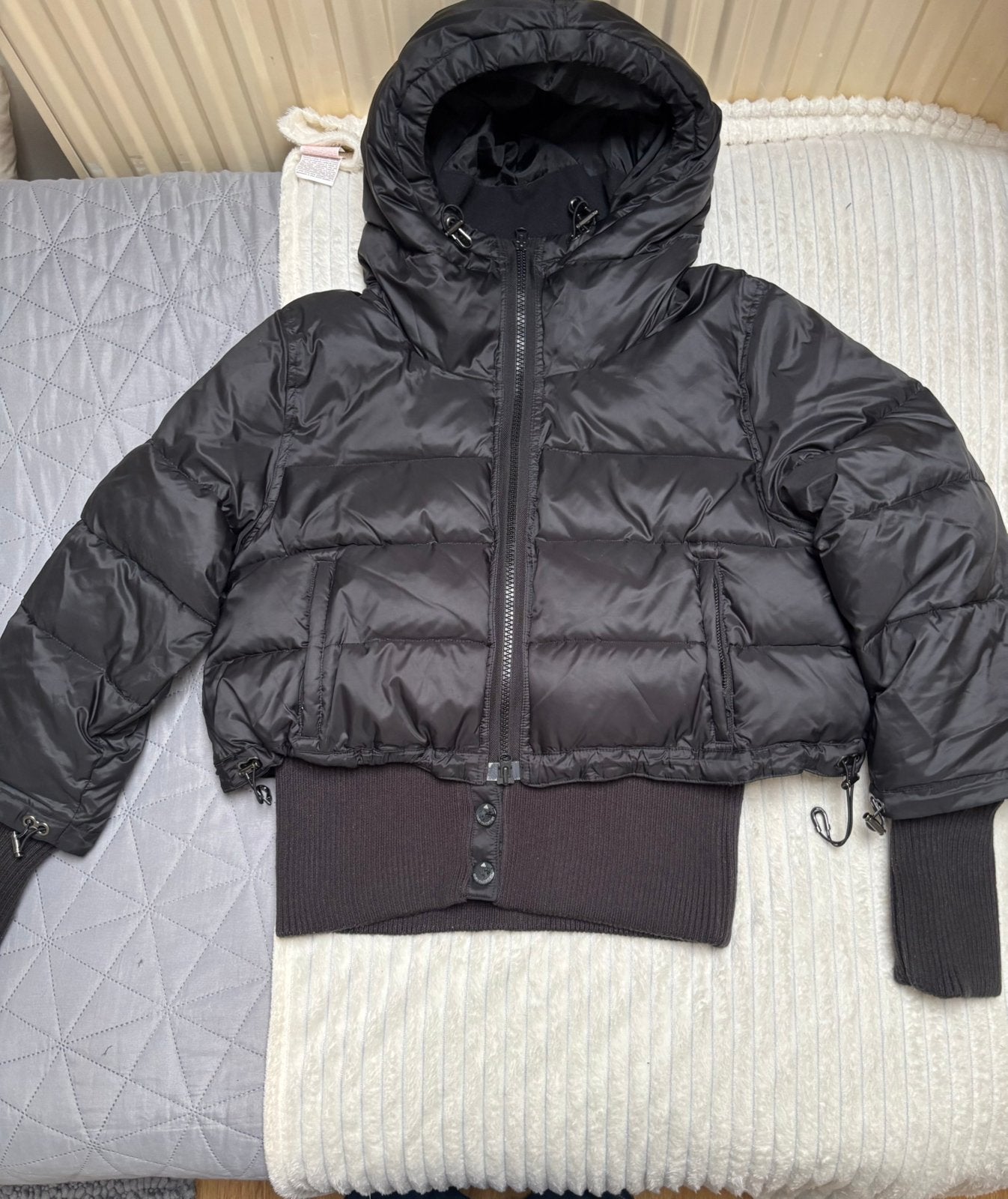 Adidas by Stella McCartney donsjack - maat M, Ophalen of Verzenden, Zo goed als nieuw, Maat 38/40 (M), Zwart