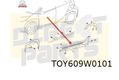 Toyota Aygo X (3/22-) dorpellijst Links (zwart) Origineel! 7, -, Verzenden, -, Nieuw