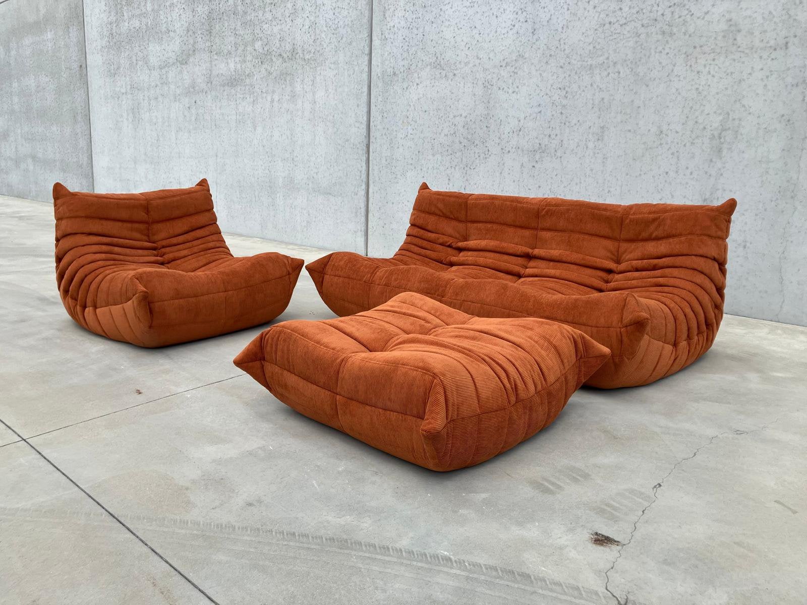Burnt Orange Togo modular seating corner sofa, new condition, Ophalen of Verzenden, B&B Italia knoll ligne roset cassina artifort sede vitra edra