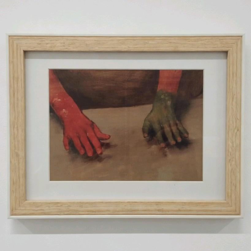 Michael Borremans red hand, green hand, Ophalen of Verzenden