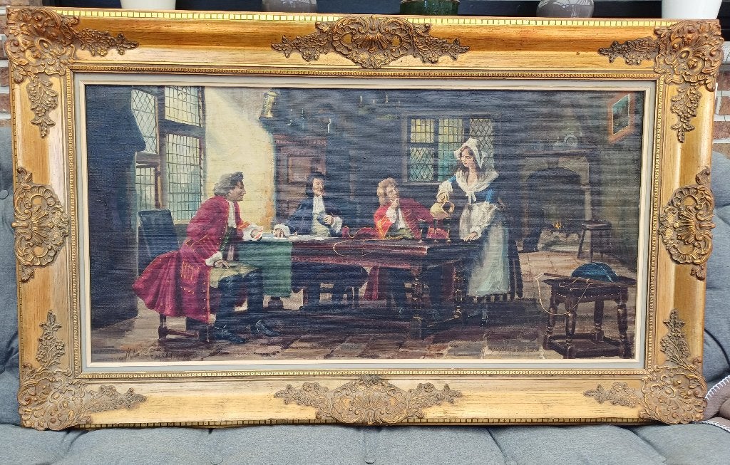 Tableau peinture, Antiquités & Art, Portrait ou Personnes, Enlèvement, Signé, Peinture à l'huile