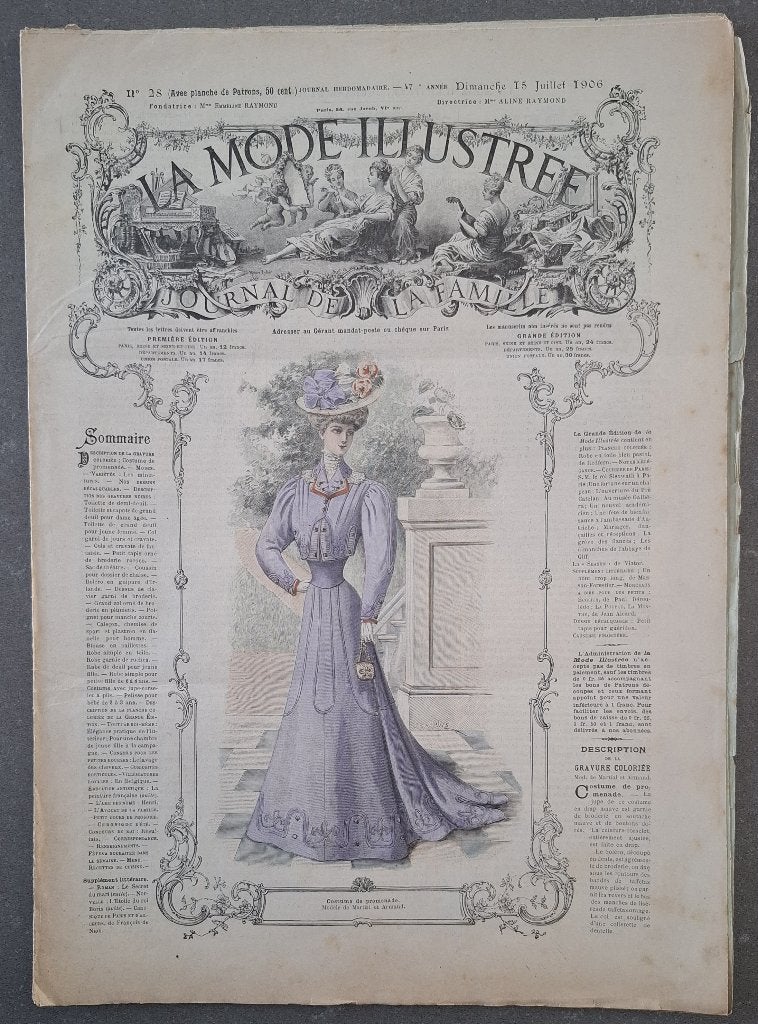Exemplaire numéro 28 de La Mode Illustrée de 1906, Livres, Journaux & Revues, Enlèvement ou Envoi, Utilisé, Magazine féminins