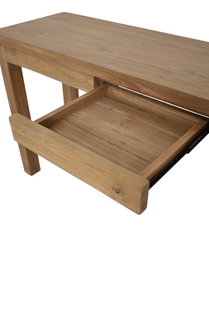 Teakhouten strakke sidetable 120, 100 tot 150 cm, Teakhout, Nieuw, Ophalen of Verzenden