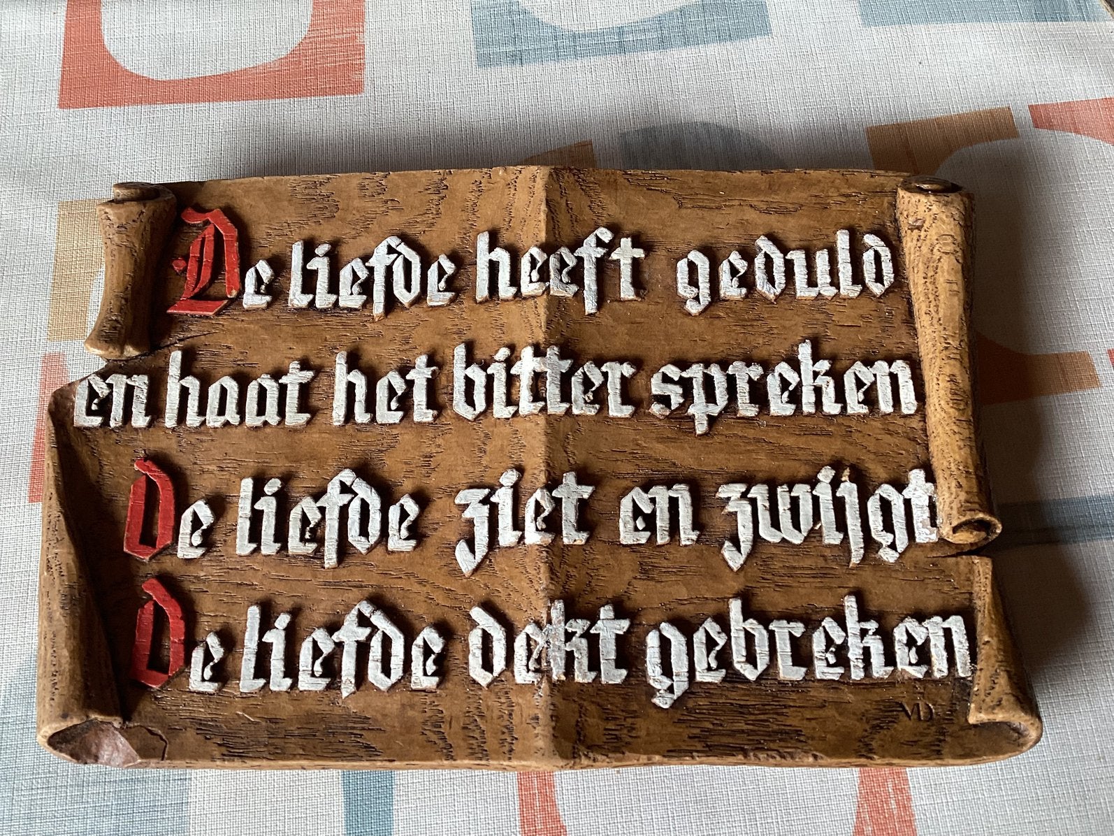 Heel oude spreuk, Hanger, Ophalen of Verzenden, Gebruikt, Steen/keramiek