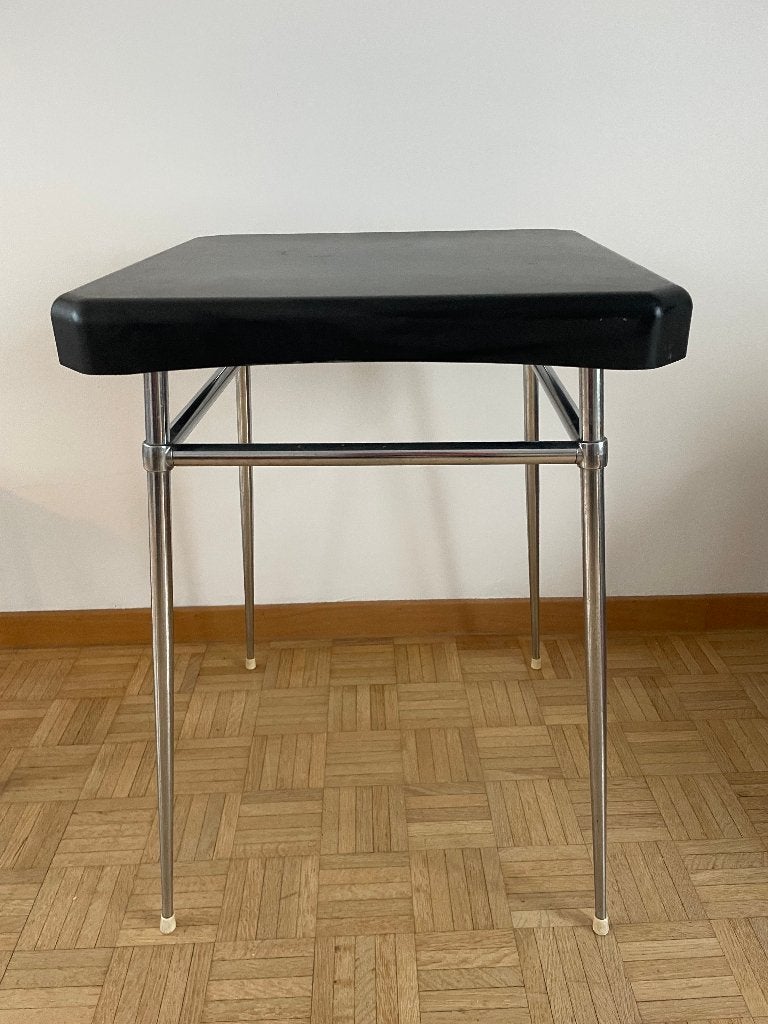 Vintage kitchen table, Vynco Luxe, black bakelite and chrome, Ophalen, Gebruikt, 50 tot 100 cm, Vierkant