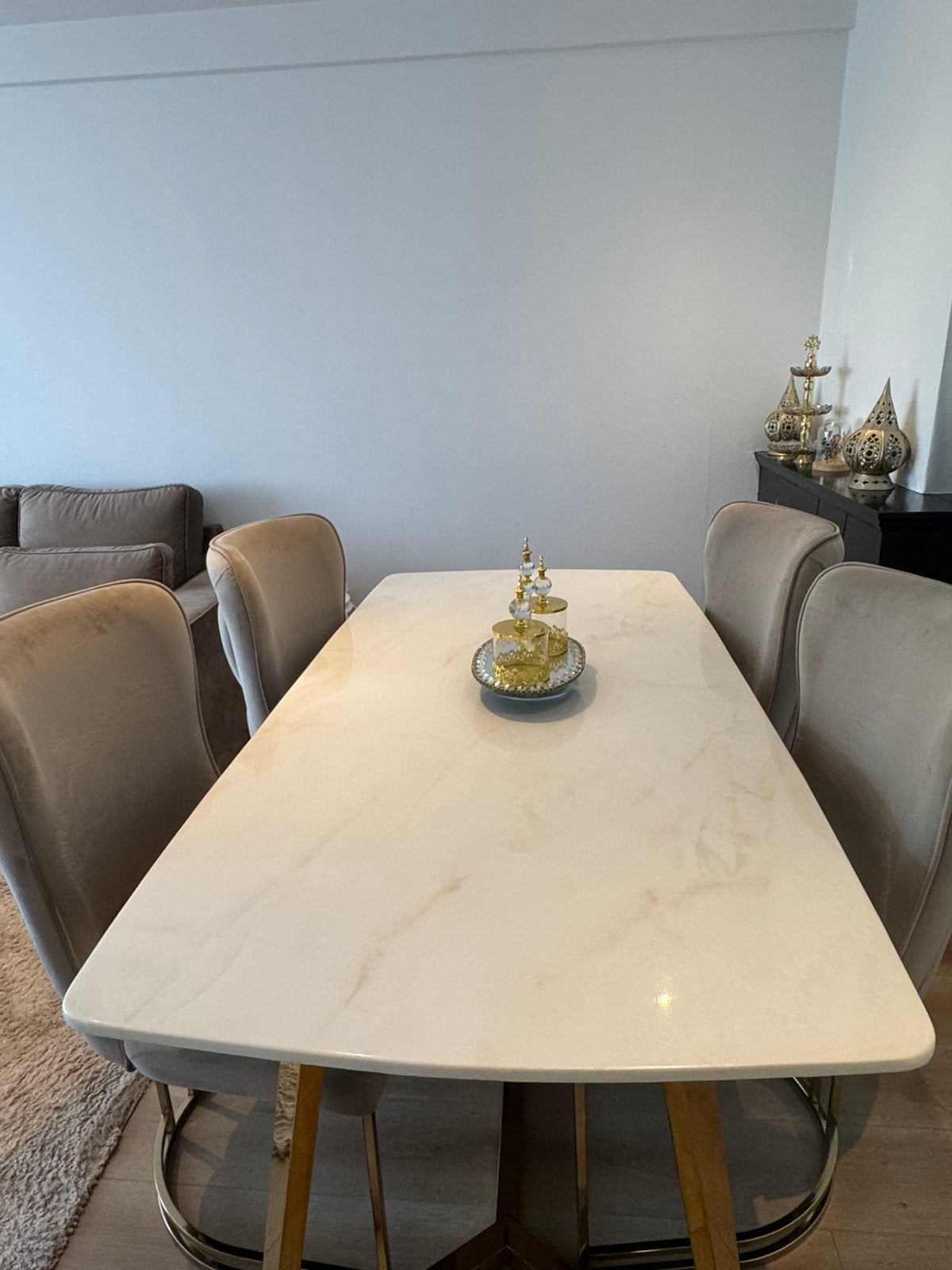 Table à manger et table basse en marbre, Maison & Meubles, Enlèvement, Comme neuf