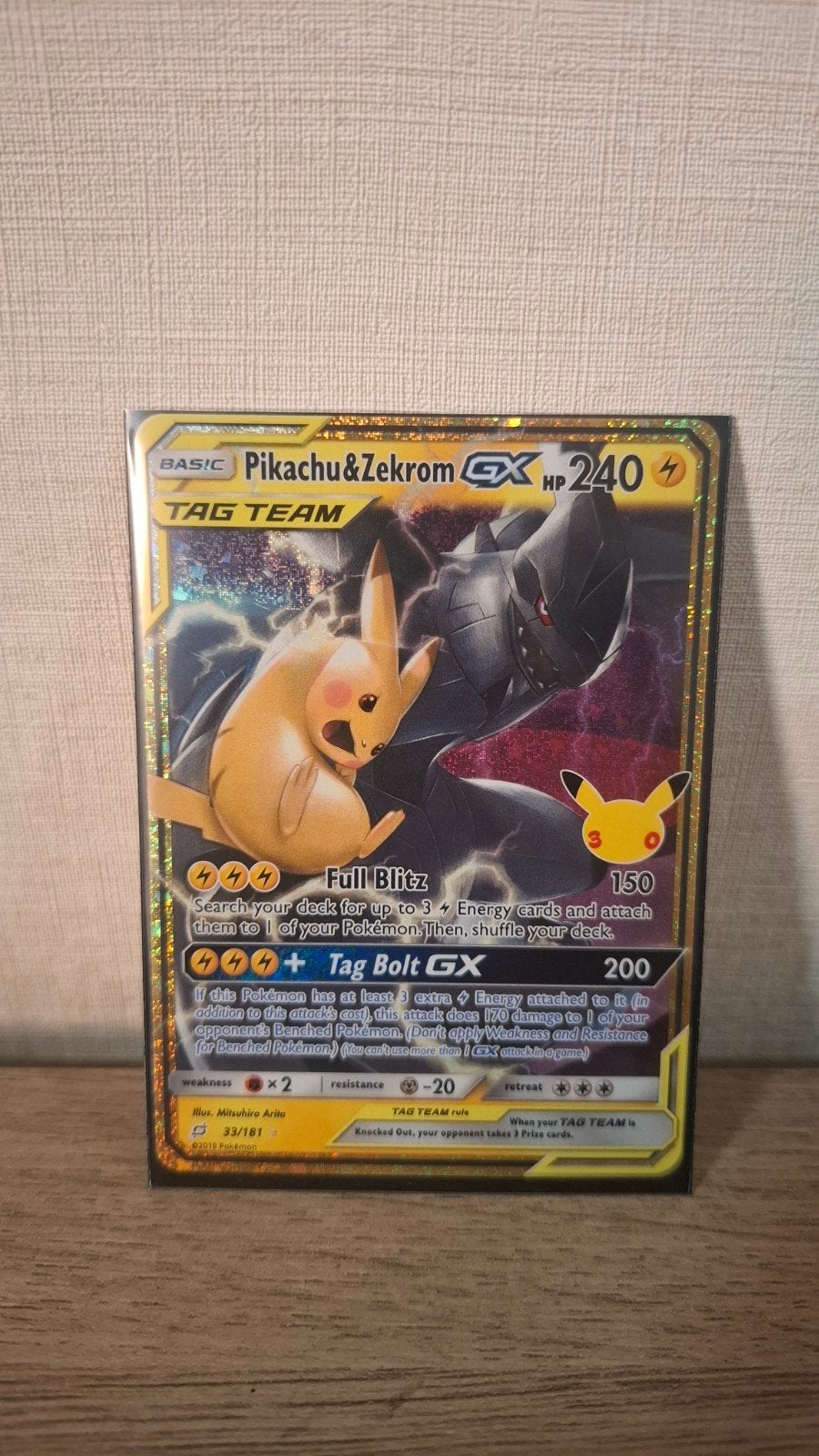 Pokemon - Pikachu & Zekrom GX- 30th anniversary, Ophalen, Nieuw, Losse kaart