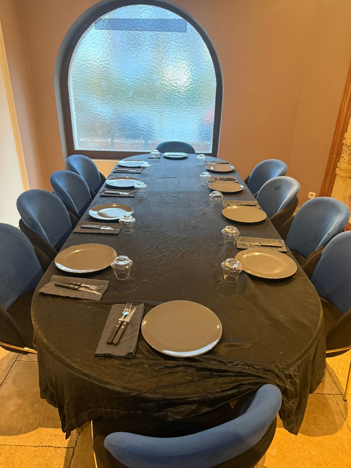 grande table et les 10 chaises, Maison & Meubles, Enlèvement, Cinq personnes ou plus, Ovale