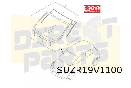 Suzuki Calerio (11/14-12/20) voorruit Origineel! 8451084M01, Neuf, -, -, Suzuki