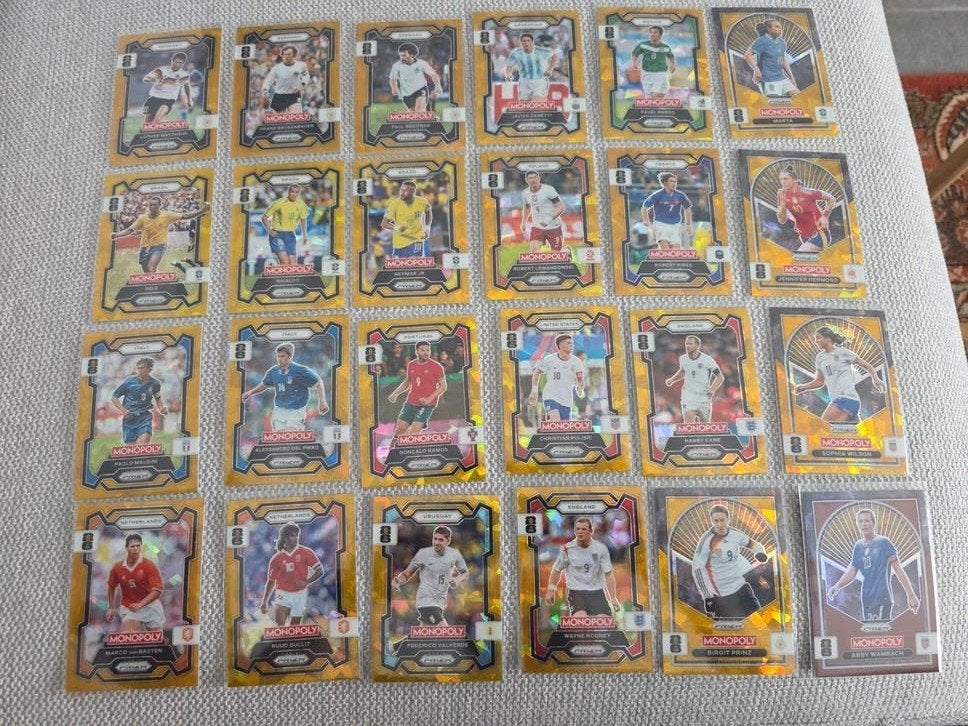 Lot de  24 cartes Gold ice Cracked Panini Prizm Monopoly, Enlèvement