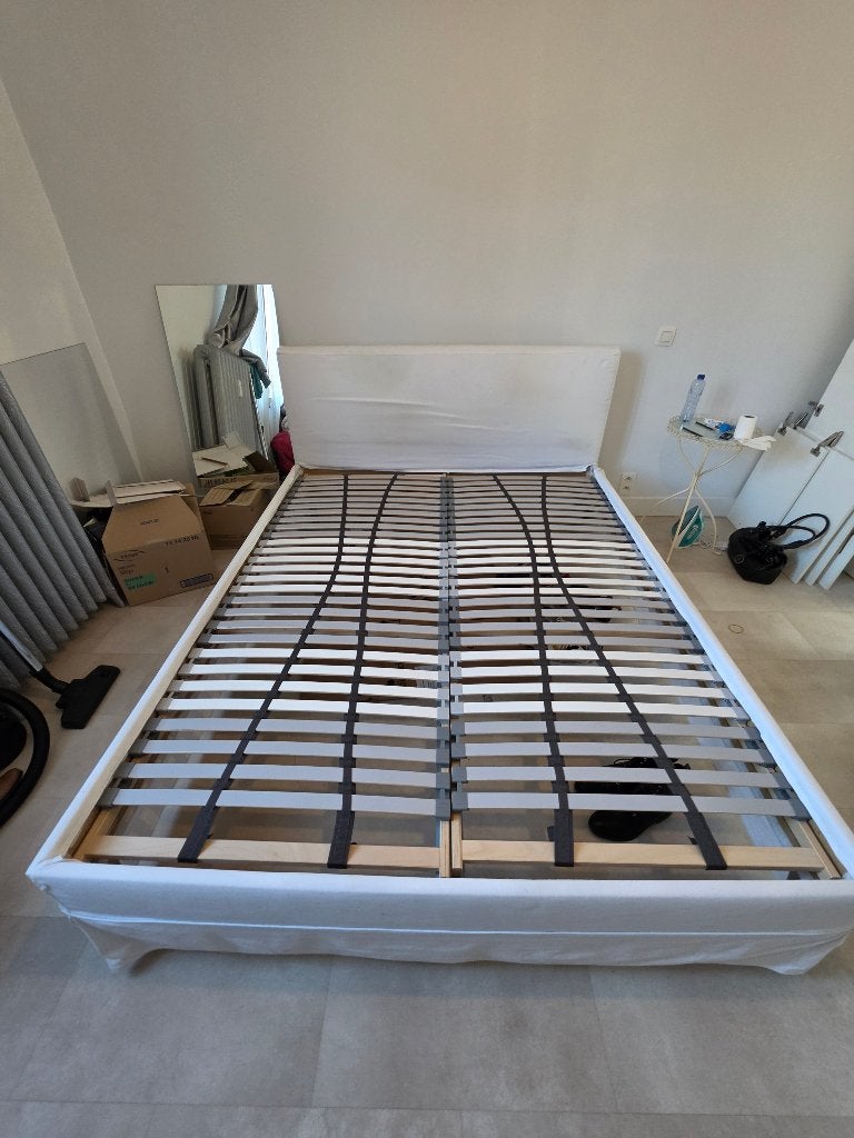 Lit + matelas, Maison & Meubles, Tissu, Enlèvement, Utilisé, 200 cm