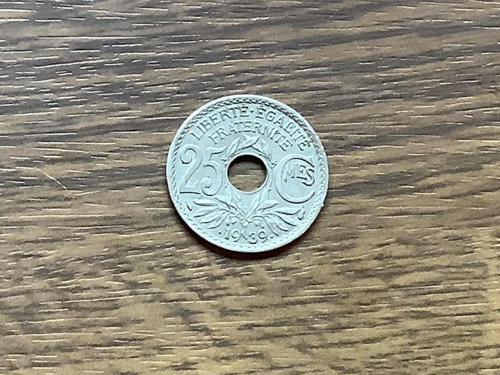 25 centimes 1939 Frankrijk, Ophalen of Verzenden, Frankrijk, Losse munt
