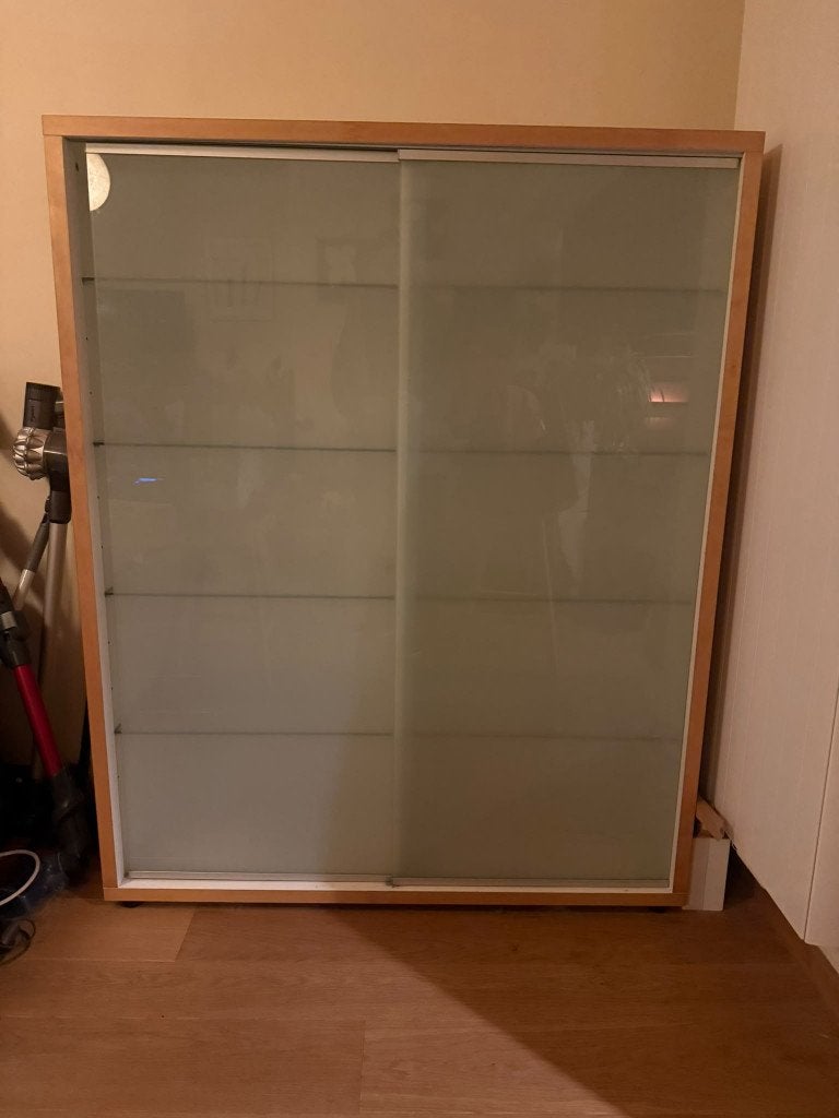 A donner Armoire portes coulissantes en verre pour salon, Avec porte(s), 25 à 50 cm, Moins de 150 cm, Verre
