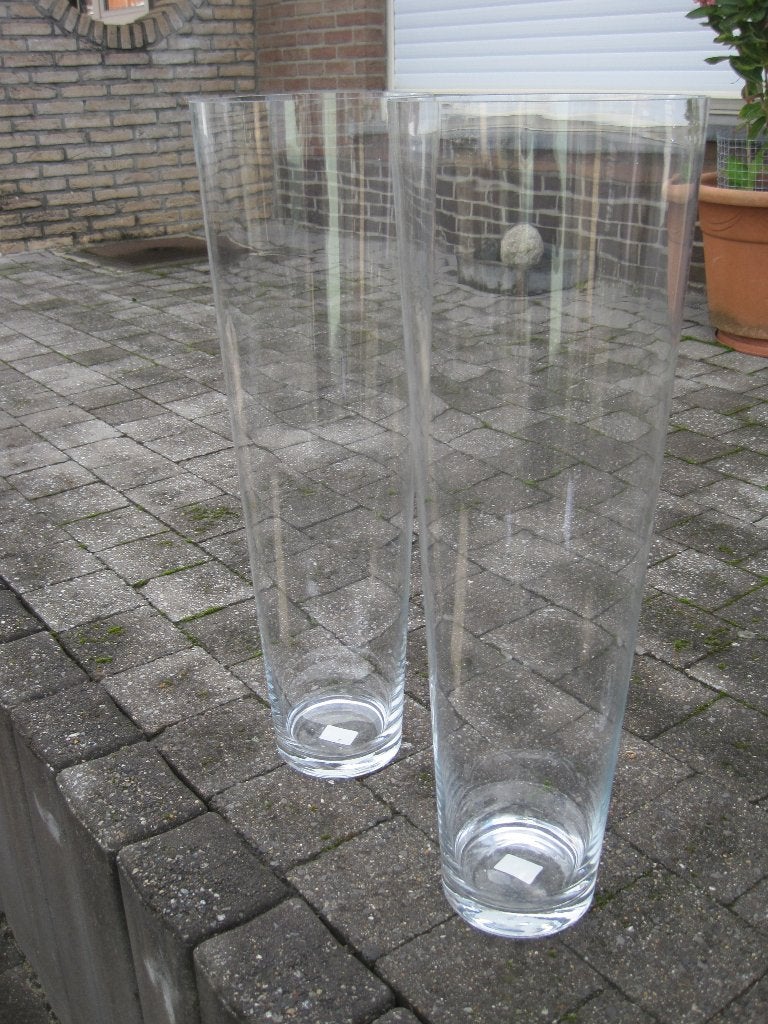 Glazen Vazen, Huis en Inrichting, Ophalen, Wit, 70 cm, Glas