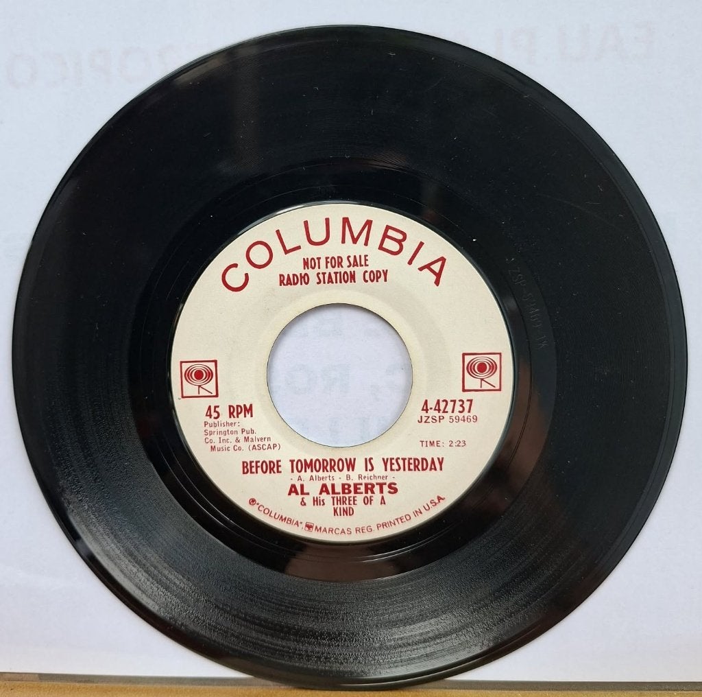 Al Alberts – Before Tomorrow Is Yesterday, 7 inch, Utilisé, Pressage original, Autres types