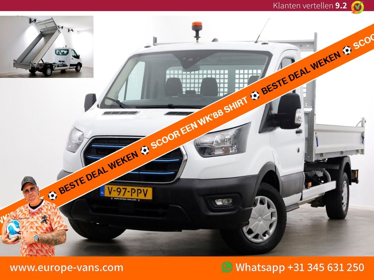 Ford E-Transit 350 68 kWh Trend WLTP Range 317km 100% Electr, Auto's, Bestelwagens en Lichte vracht, Automaat, Wit, Ford, Onderhoudsboekje