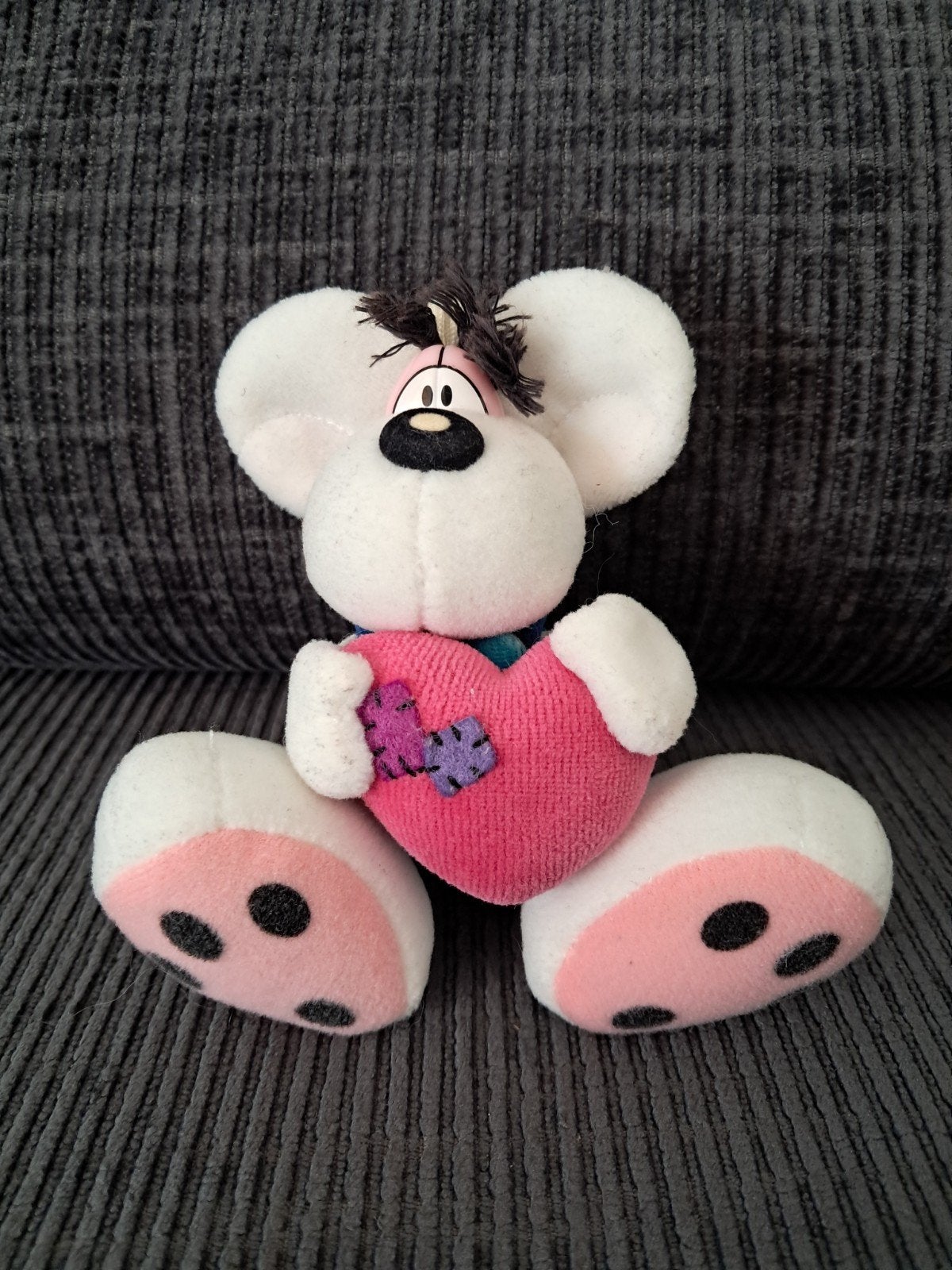 Peluche Diddl à suspendre avec coeur rose 16cm, Collections, Diddl, Enlèvement ou Envoi, Diddl, Utilisé, Peluche