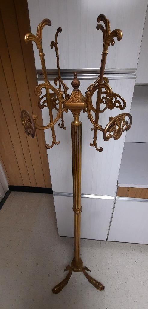 Vintage messing staande kapstok - sierlijke voet, Ophalen, Gebruikt, Staande kapstok, 150 tot 200 cm