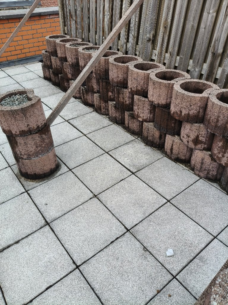 Halve maan bloembakken, Ophalen, Gebruikt, Beton
