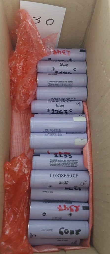 30x Reclaimed Panasonic Li-ion Batterijen 2250mAh, Ophalen, Zo goed als nieuw