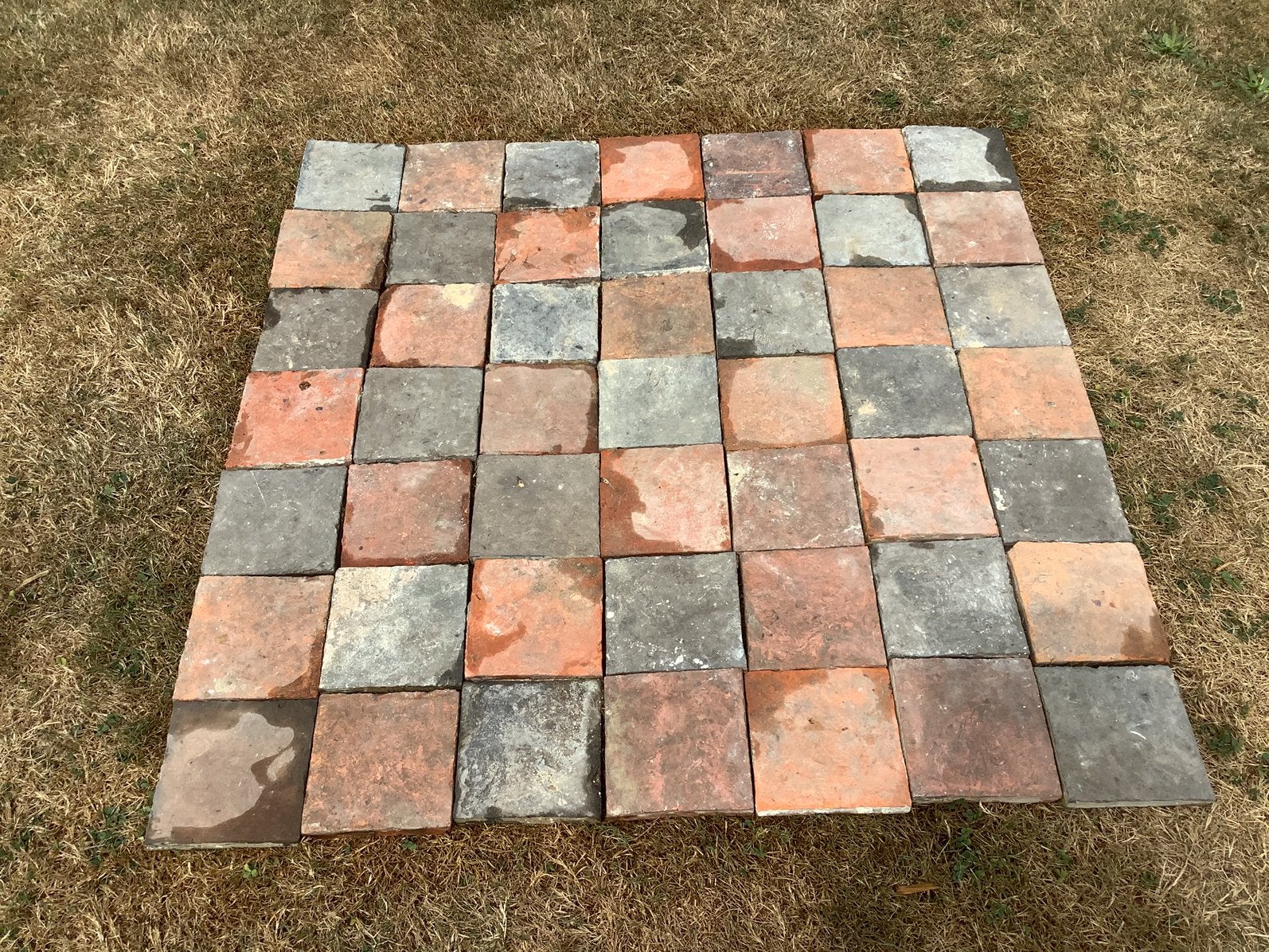Lot antieke terracotta tegels, Ophalen, Gebruikt