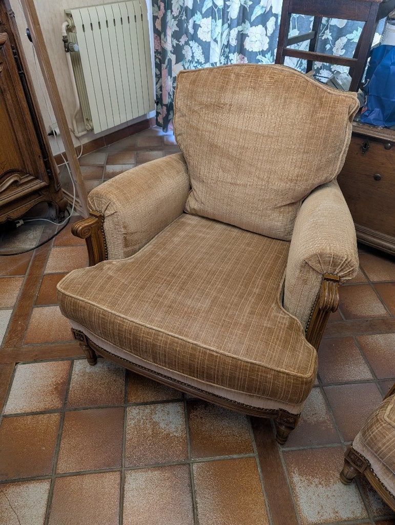 Fauteuils " vintage" en velours, Enlèvement