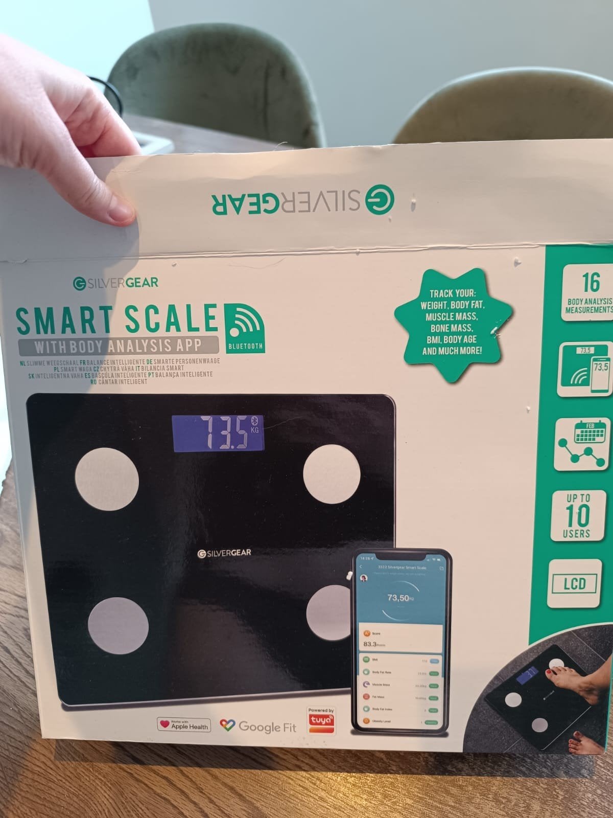 Smart Scale weegschaal met body analyis app, Electroménager, Balances, 100 kg ou plus, Enlèvement ou Envoi, Plus fin que 1 gramme