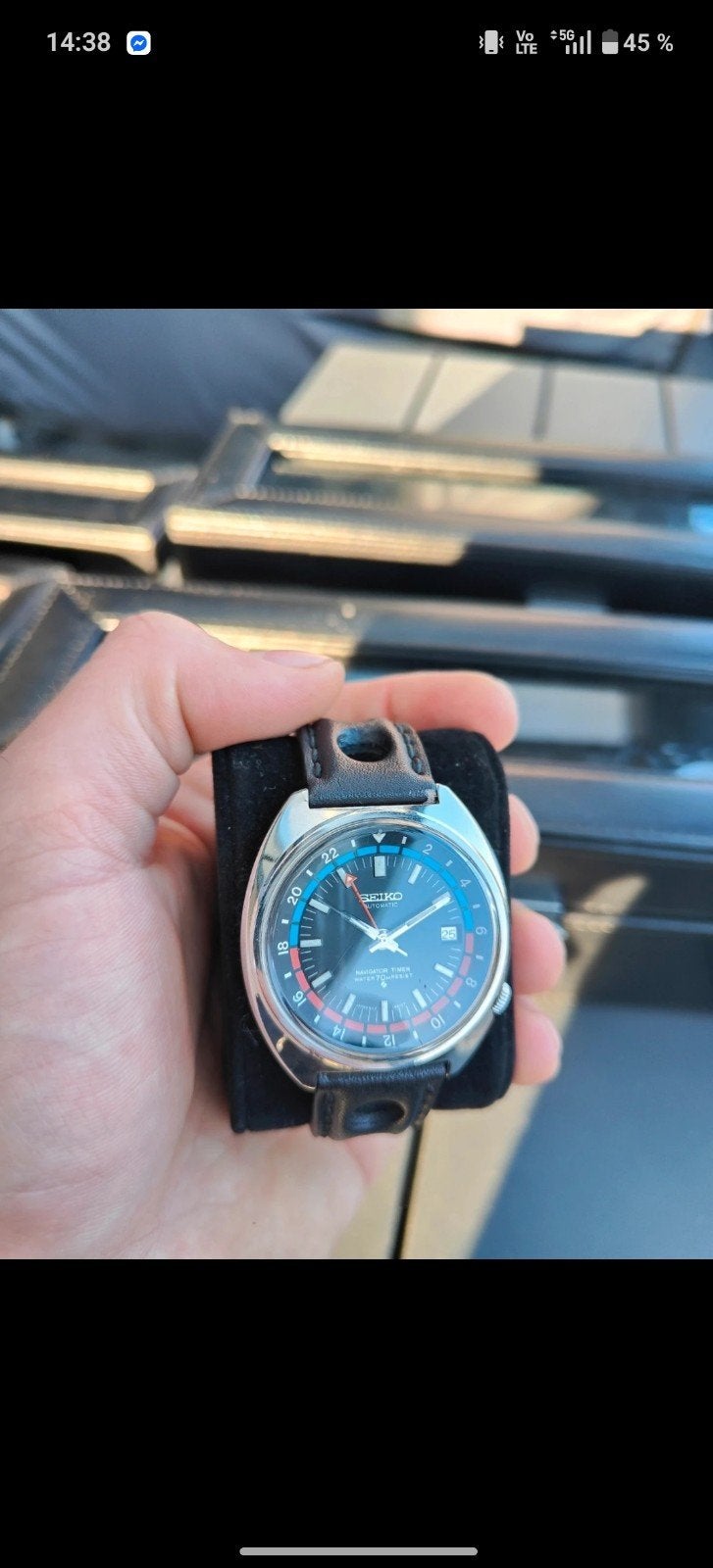 Seiko navigator timer, Bijoux, Sacs & Beauté, Montres | Hommes, Enlèvement ou Envoi, Cuir, Seiko