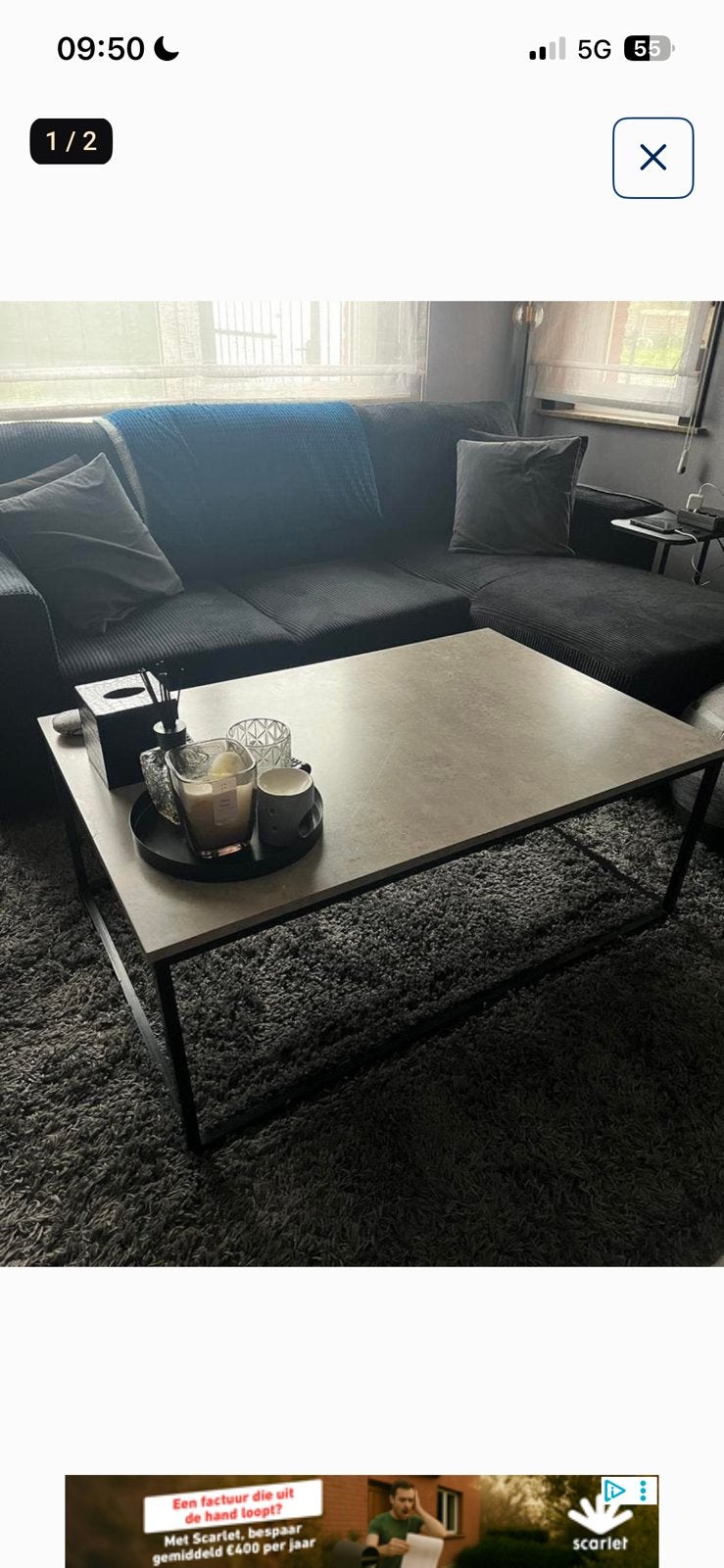 Table de salon aspect béton, Enlèvement, Comme neuf