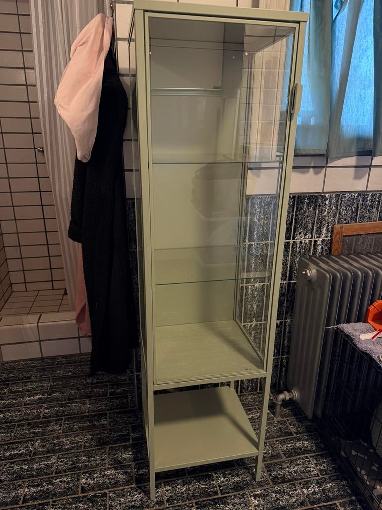 Ikea RUDSTA glazen vitrinekast groen, Ophalen, Zo goed als nieuw