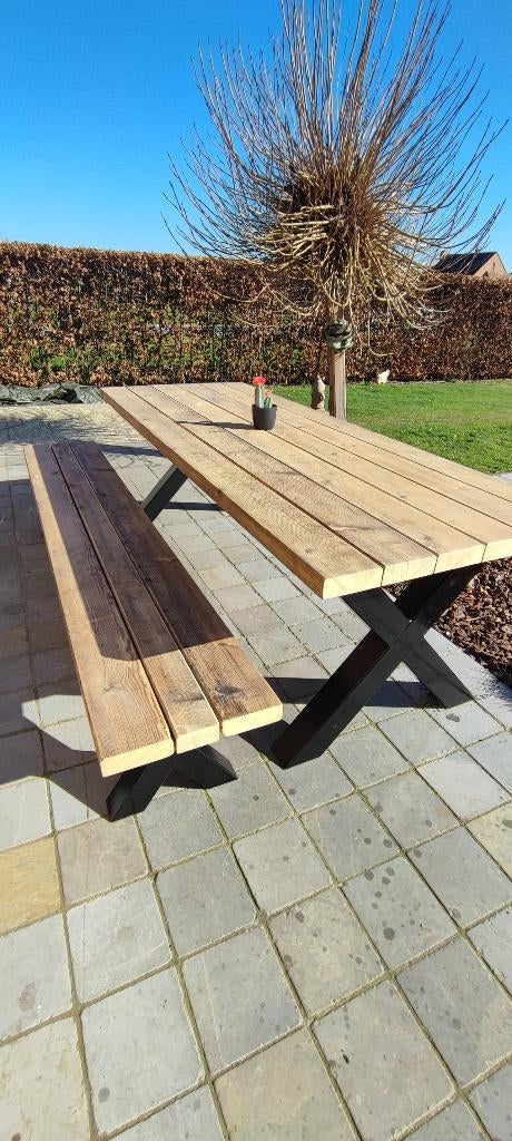 Unieke maatwerk tafels uit steigerhout en badding hout !!, Ophalen, Nieuw, Hout