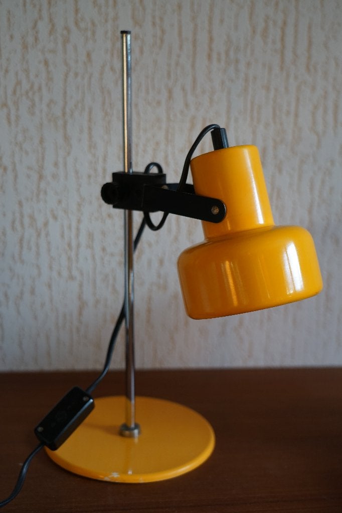 vintage gele bureaulamp, Ophalen of Verzenden, Gebruikt