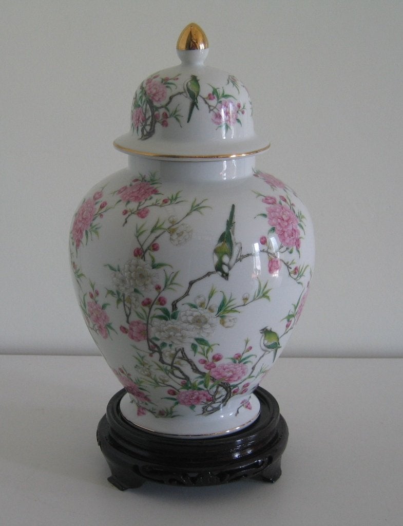 Chinese gemberpot van porselein met deksel  -  1015, Roze, China, Ophalen